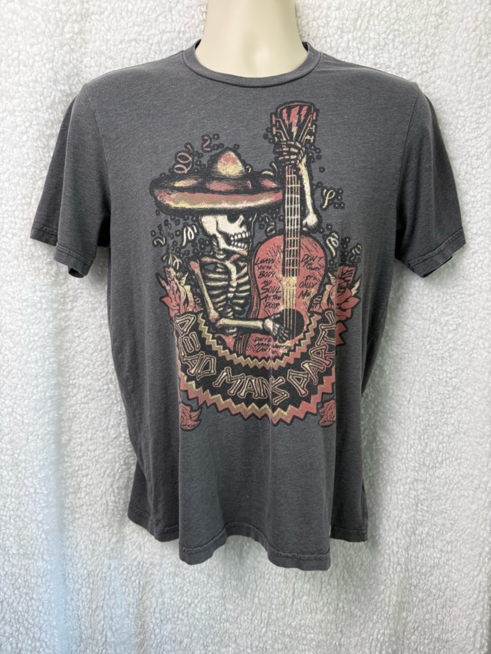 VTG Oingo Boingo Dead Man’s Party Graphic T-Shirt - Charcoal Sz S Single Stitch